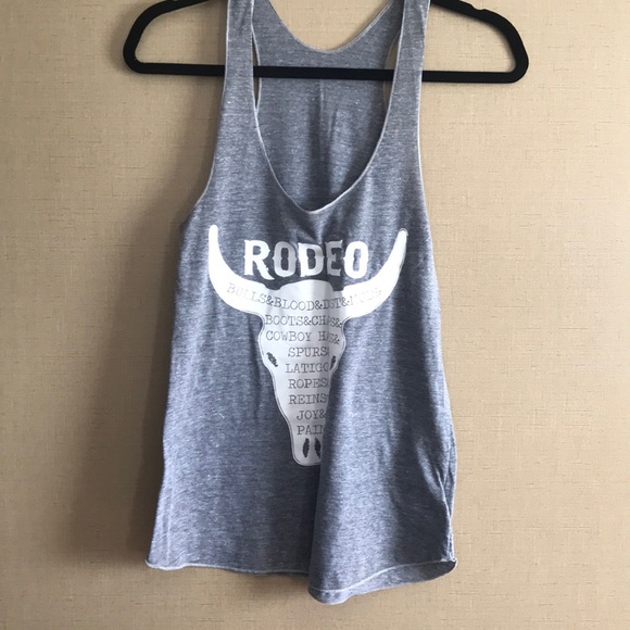 Gray Rodeo Longhorn Tank Top - Picture 2 of 3
